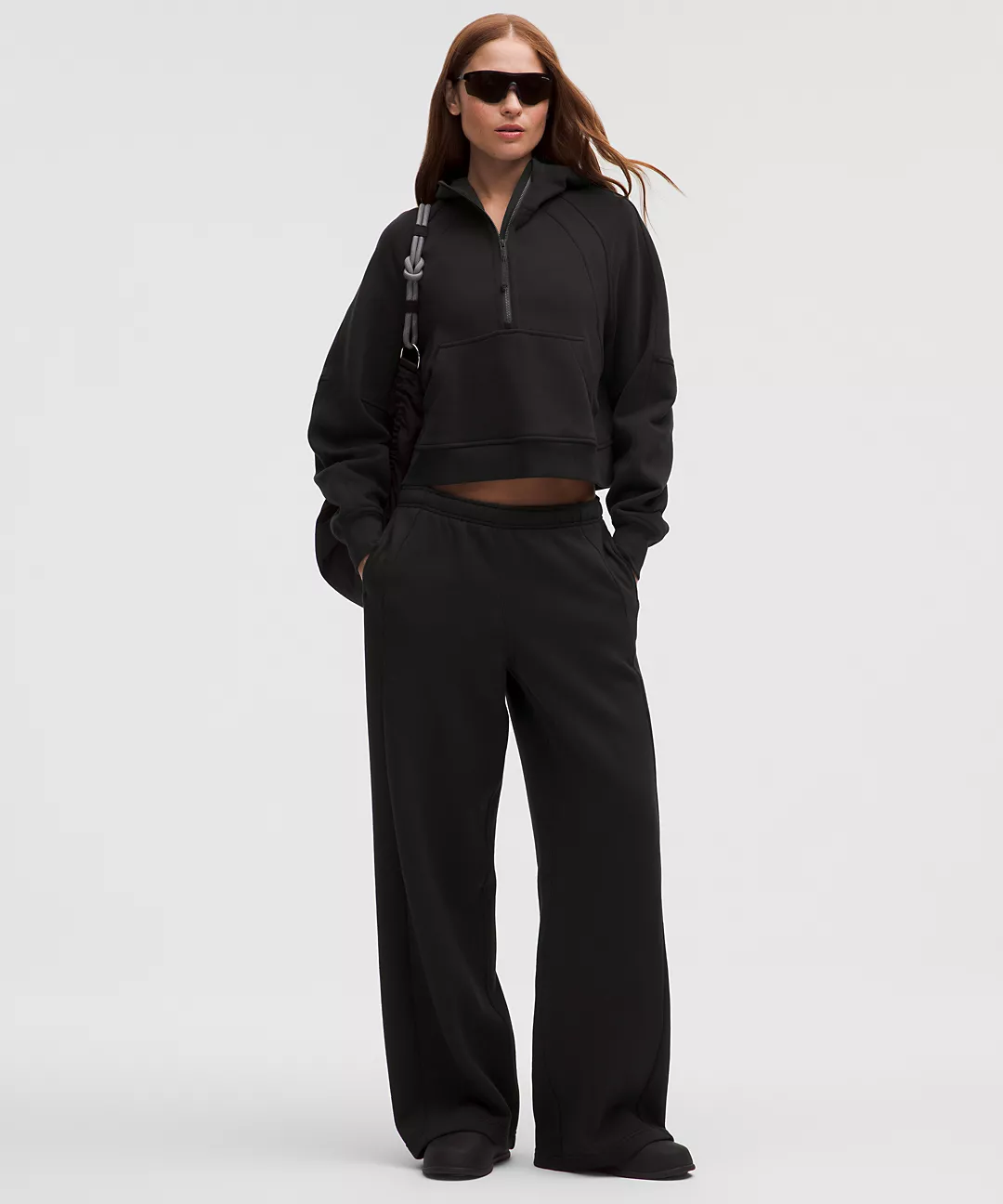 Scuba Full-Zip Hoodie & Mid-Rise Wide-Leg Pant Set